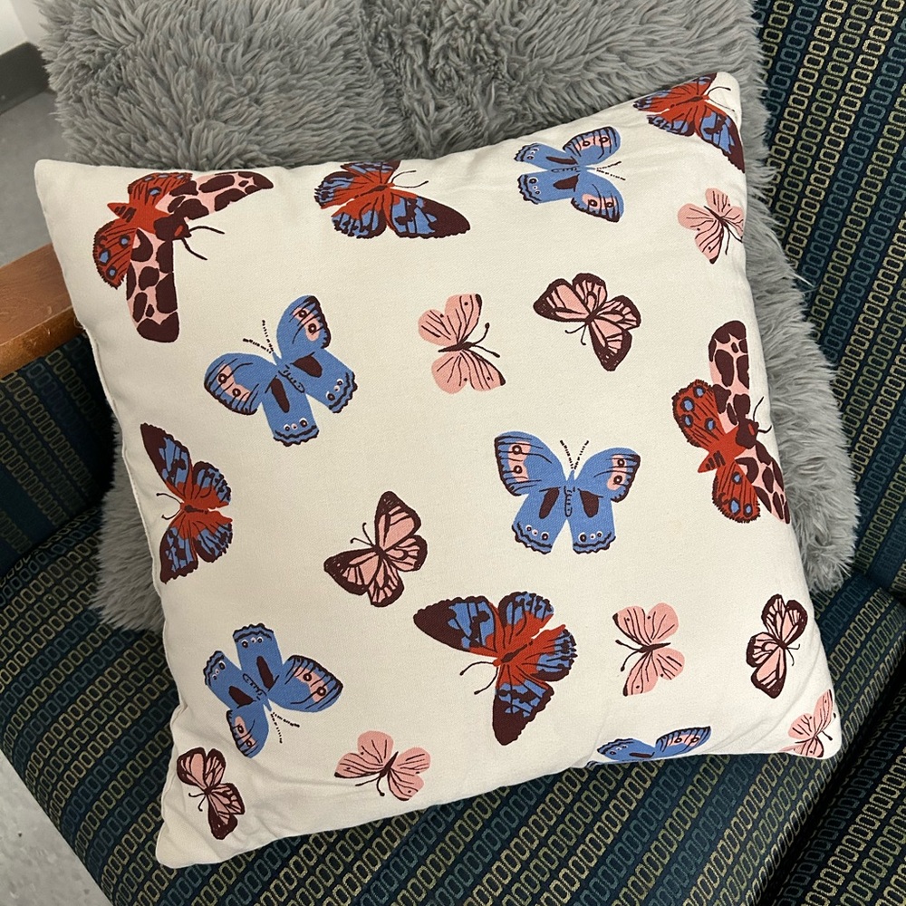 Butterfly Square Throw Pillow